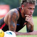 Neymar «regaló» ayer esta imagen a sus seguidores en una de sus redes sociales