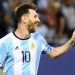 Leo Messi durante un partido con Argentina