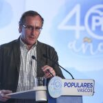 El presidente del PP vasco, Alfonso Alonso, en el acto organizado por su partido hoy en San Sebastián /Efe