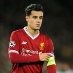 Coutinho durante un partido con el Liverpool esta temporada