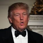 El presidente Trump durante el discurso que pronunció en el Baile de Gobernadores