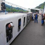 Trabajadores en una mina de Villablino, en la cuenca leonesa