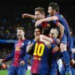 El Barça estalló de júbilo con el segundo gol de Messi, aunque aún quedaba lo más difícil