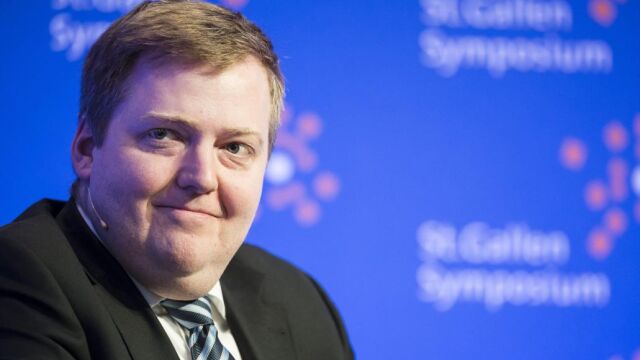 Primer ministro islandés, Sigmundur David Gunnlaugsson, en St. Gallen (Suiza).