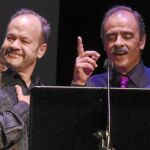 Blanca Marsillach, durante una de las funciones de «Entre versos y Marsillach» junto con tres de los actores