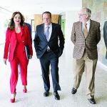 La presidenta de las Cortes, Silvia Clemente, inaugura la Jornada junto a Germán Barrios, Mario Amilivia, Jesús Encabo y Francisco Ramos