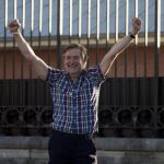 Rafa Díez Usabiaga a su salida de la cárcel
