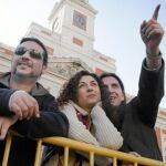 Elgrupo musical, en la Puerta del Sol de Madrid