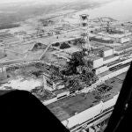 Central nuclear de Chernóbil después de la explosión