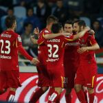 Los jugadores del Getafe celebran el gol del empate ante la Real Sociedad
