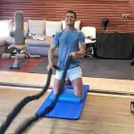 Cristiano subió esta foto a Instagram hace dos días, trabajando para recuperarse en su gimnasio particular