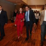 El consejero Sáez Aguado junto a la presidenta de las Cortes, Silvia Clemente, y el portavoz Raúl de la Hoz