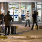 Los medios de comunicación en las puertas de los juzgados de Palma de Mallorca, ayer, antes de la reanudación del juicio del «caso Nòos»