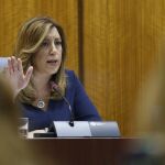 La secretaria general del PSOE de Andalucía y presidenta de la Junta, Susana Díaz, ayer