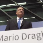 Mario Draghi, durante la rueda de prensa en Fráncfort.