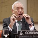 José Manuel García-Margallo al inicio de su comparecencia hoy en el Congreso.