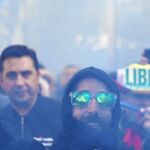 Manifestación en el centro de Madrid protagonizada por el gremio del taxi