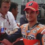Dani Pedrosa celebra su pole en Malasia