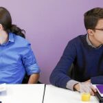 Pablo Iglesias e Íñigo Errejón compartieron la mesa presidencial de la reunión del Consejo Ciudadano Estatal