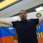 Alexander Shprygin, a su llegada a Moscú, tras ser deportado por Francia