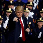 Donald Trump durante un evento en Brentwood, New York