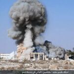 Imagen de la explosión que ha destruido el templo de Baal en la ciudad de Palmira