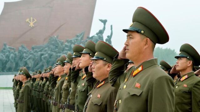 Imagen de archivo de soldados de Corea del Norte