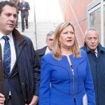 La consejera de Economía y Empleo, Pilar del Olmo, junto a Escobillas y Castro, en el Campus Viriato de Zamora