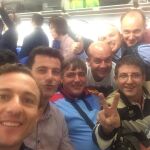 «Selfie» de Rafaelillo y su cuadrilla, antes de despegar hacia Lima