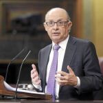 El ministro de Hacienda, Cristóbal Montoro, en una de sus intervenciones públicas