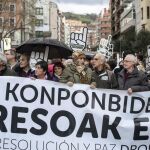 Cabecera de la marcha a favor del acercamiento de los presos de ETA