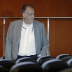 El presidente de LaLiga, Javier Tebas, asiste al sorteo del campeonato de Liga 2017-2018 que la Federación Española de Fútbol (RFEF)