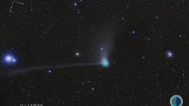 Paso del cometa «Catalina» (C/2013 US10) por el cielo del Observatorio del Teide en su perigeo el 17 de enero de 2016