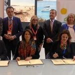 Bendodo, Borrego y Del Cid, ayer durante la firma del acuerdo