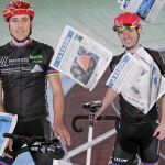 Carlos González y Noel Martín, sobre la pista del velódromo