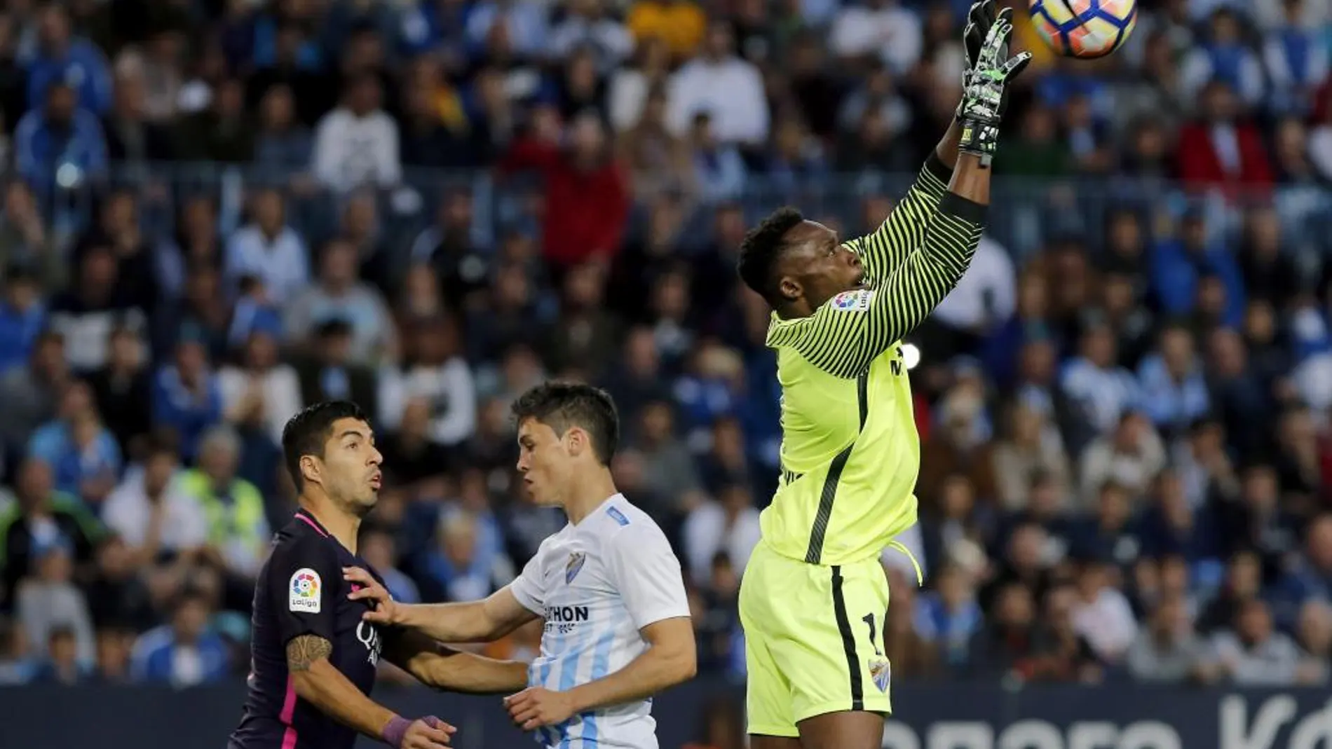 Carlos Kameni durante su etapa en el Málaga.