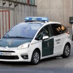 El vehículo de la Guardia Civil que traslada al presidente de la Real Federación Española de Fútbol (RFEF), Ángel María Villar.