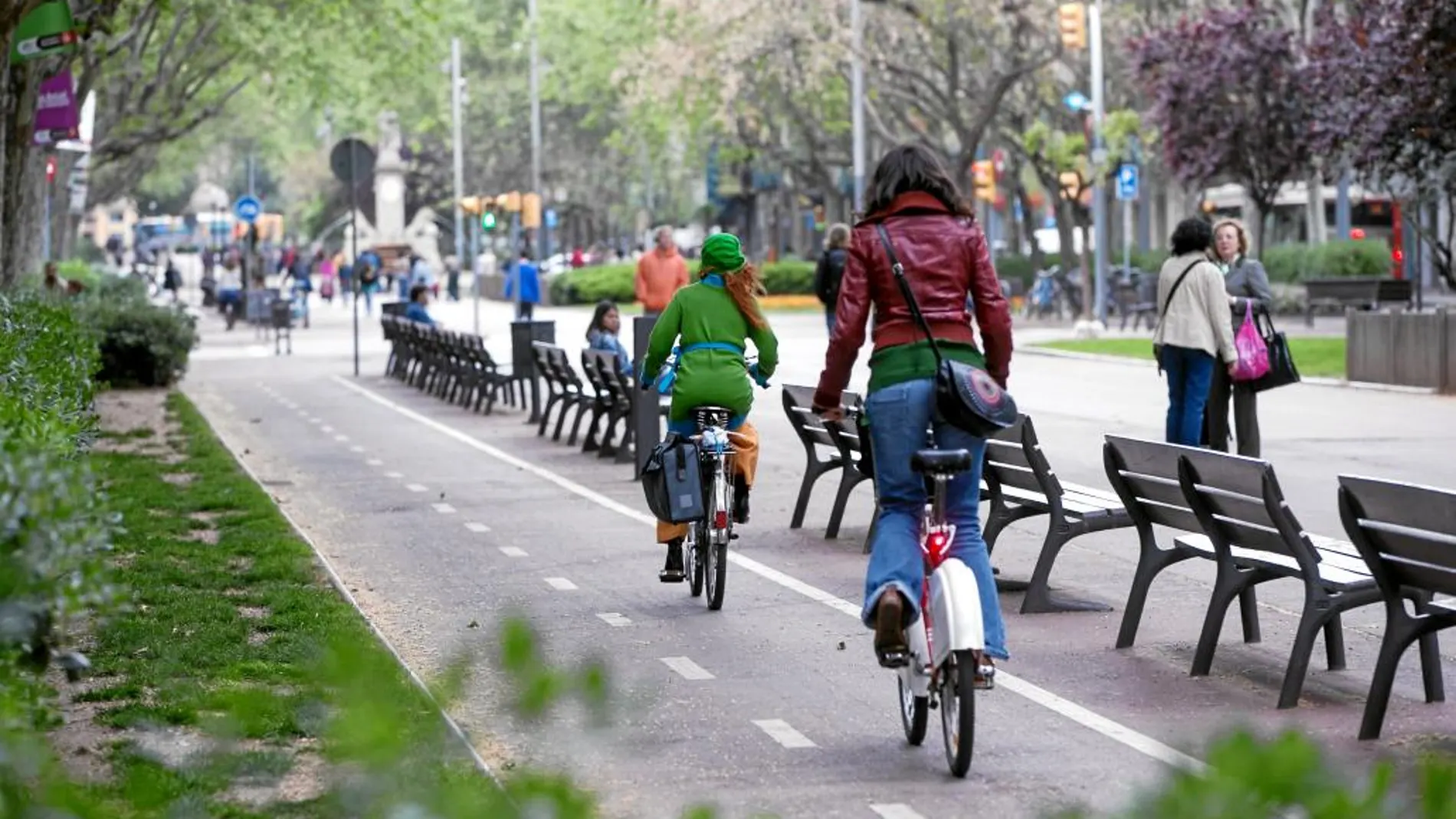 Uno de los carriles bici de Barcelona