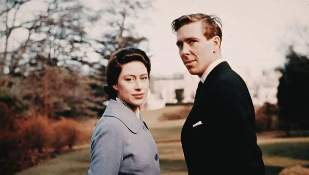 Lord Snowdom y Margarita de Inglaterra, en una foto de su juventud