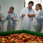 La consejera de Agricultura y Ganadería de la Junta, Milagros Marcos, visita la empresa hortofrutícola Nufri, junto al gerente, Ignacio Argiles