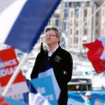 El izquierdista Mélenchon, durante un acto de campaña en Marsella