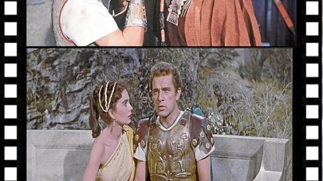 De arriba a abajo, «Ben-Hur», «La túnica sagrada» y «Los diez mandamientos»