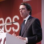 El eJosé María Aznar durante la clausura del acto "Ideas para la sociedad española"