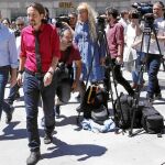 Pablo Iglesias habló ayer ante el Congreso de los posibles contactos con el resto de formaciones tras el 26-J