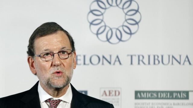 Mariano Rajoy, durante su intervención hoy en Barcelona.