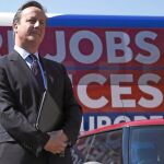 El primer ministro británico, David Cameron, ayer, en un acto de campaña sobre el «Brexit» en Londres