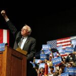 Bernie Sanders, durante un acto de campaña