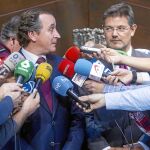 Alfonso Alonso y Rafael Catalá atienden a la Prensa, ayer, en Bilbao