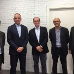 De izquierda a derecha: Jorge Capilla (director general de Podo); Joaquín Coronado (consejero felegado Podo); Sébastien Marotte (VP EMEA, Google Cloud); Isaac Hernández Vargas (country manager Iberia, Google Cloud); José Manuel García Gavilán (strategic customers director at Google Cloud)