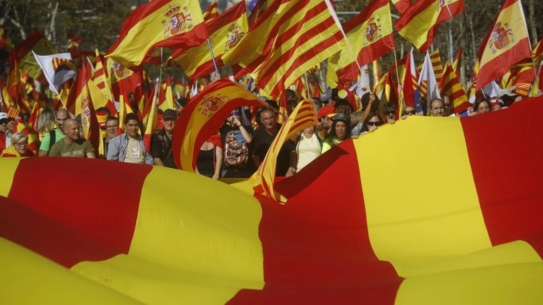 Manifestación en el centro de Barcelona